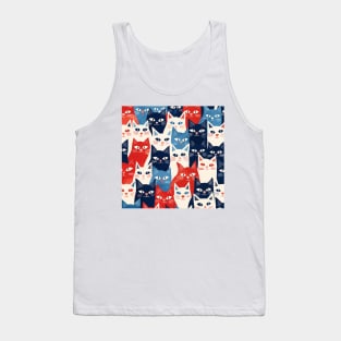 Red, White, and Blue Cats Tank Top